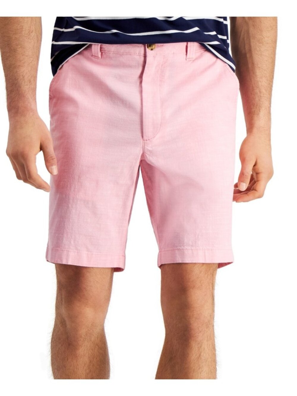 Club Room Men's 9 Stretch Chambray Shorts Pink Size 42 Cotton Blend MSRP $55